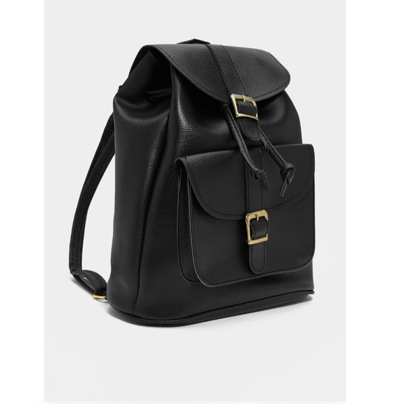 NWT - WANT Wolf Pack Faux Leather Backpack - Black - Picture 2 of 5